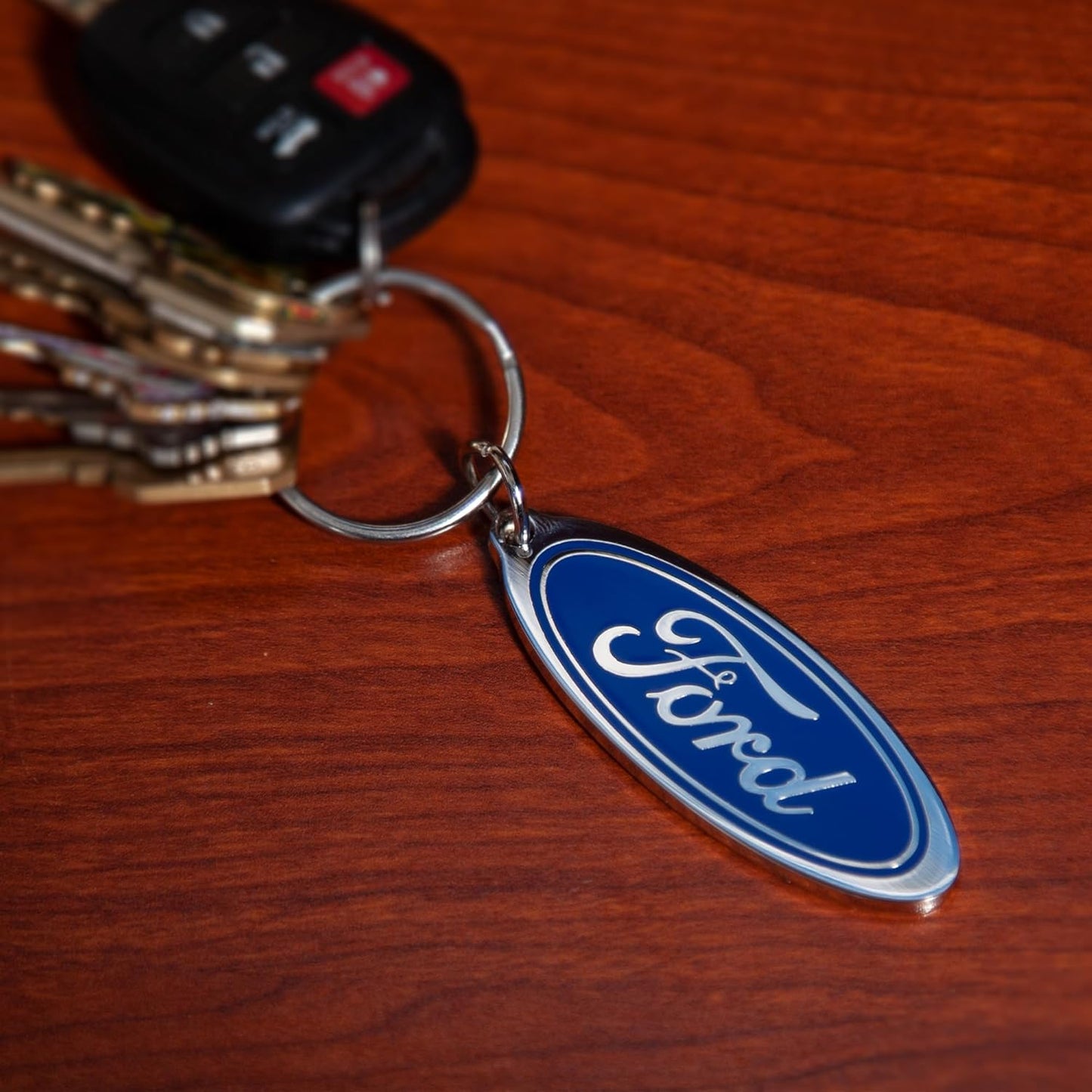 Ford Blue Oval Logo Keychain – Enamel Double Ring