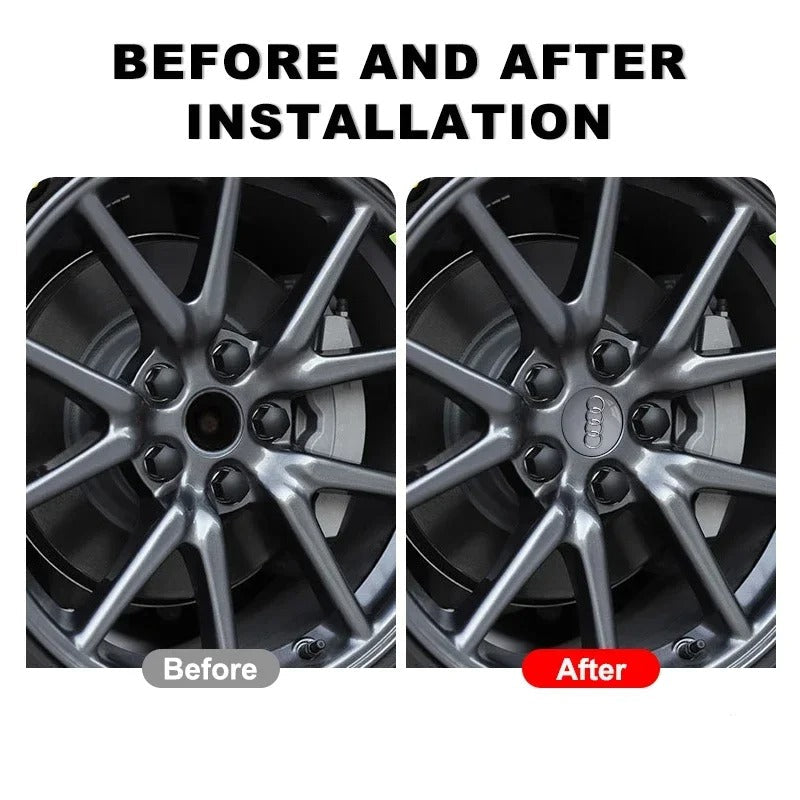 Audi 61mm Wheel Centre Caps — Fit for A3, A4, A6 Models