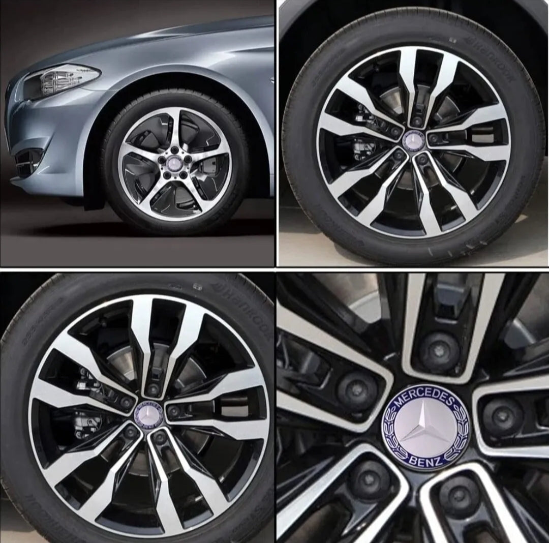 Mercedes Wheel Caps Blue 
