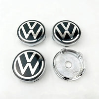 VW 65mm Wheel Centre Caps - Volkswagen Alloy Wheel Badges (4-Piece Set)