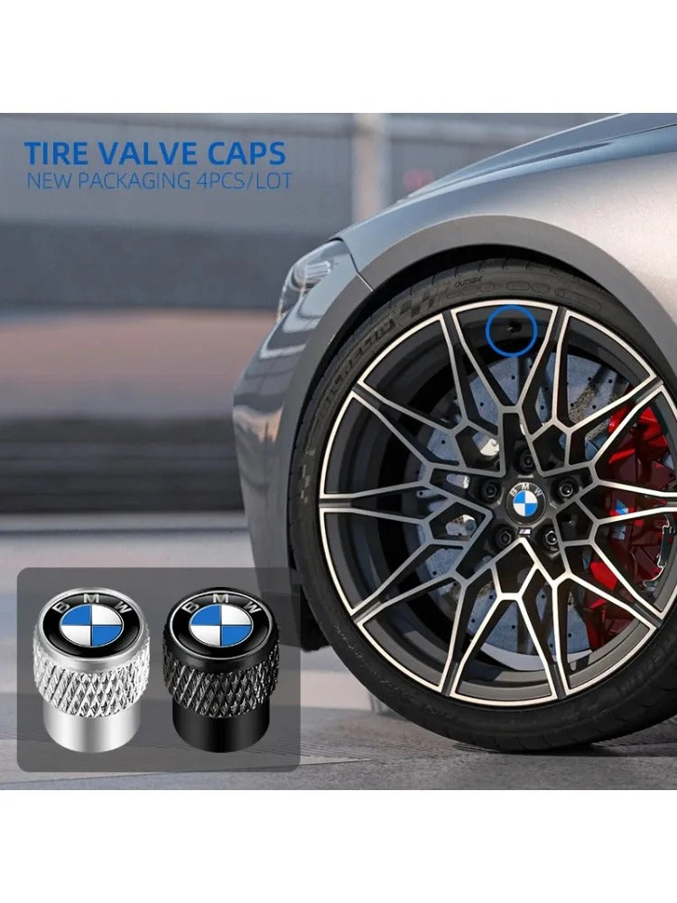 BMW Valve Caps Set  Knurling Style Tire Valve Cap