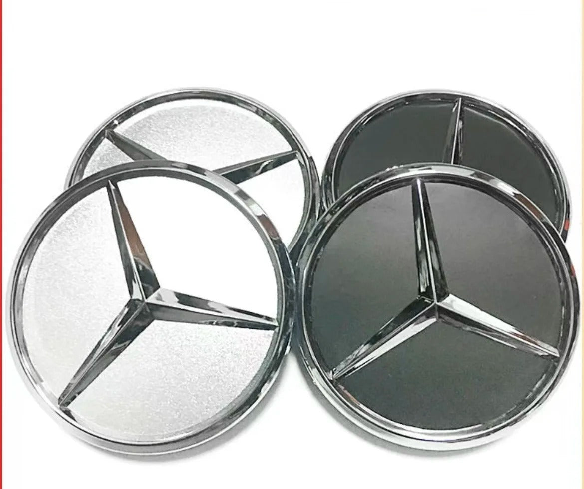 Mercedes Benz Centre Caps Silver 75mm 4 Caps