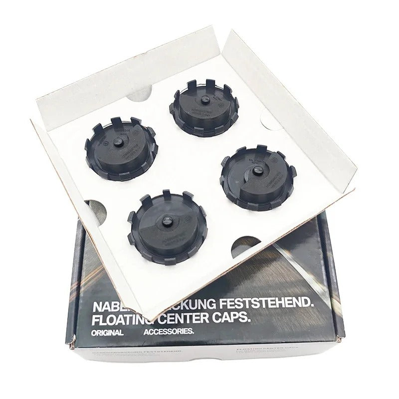 VW Dynamic Floating Wheel Centre Caps - Motionless Spinning Badges (4 Pcs)