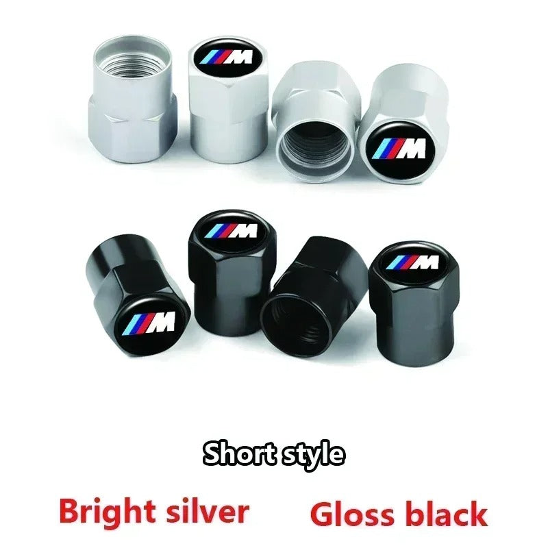 BMW Valve Caps Set Available in black, silver, green, blue, orange,red