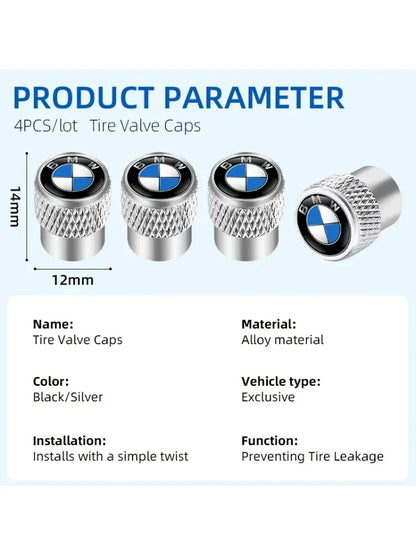 BMW Valve Caps Set  Knurling Style Tire Valve Cap