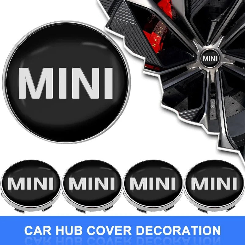 Mini Centre Caps Black – 56mm & 60mm | Perfect Fit for Mini Cooper Wheels