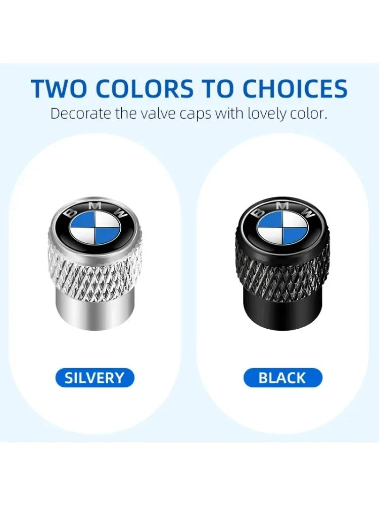 BMW Valve Caps Set  Knurling Style Tire Valve Cap