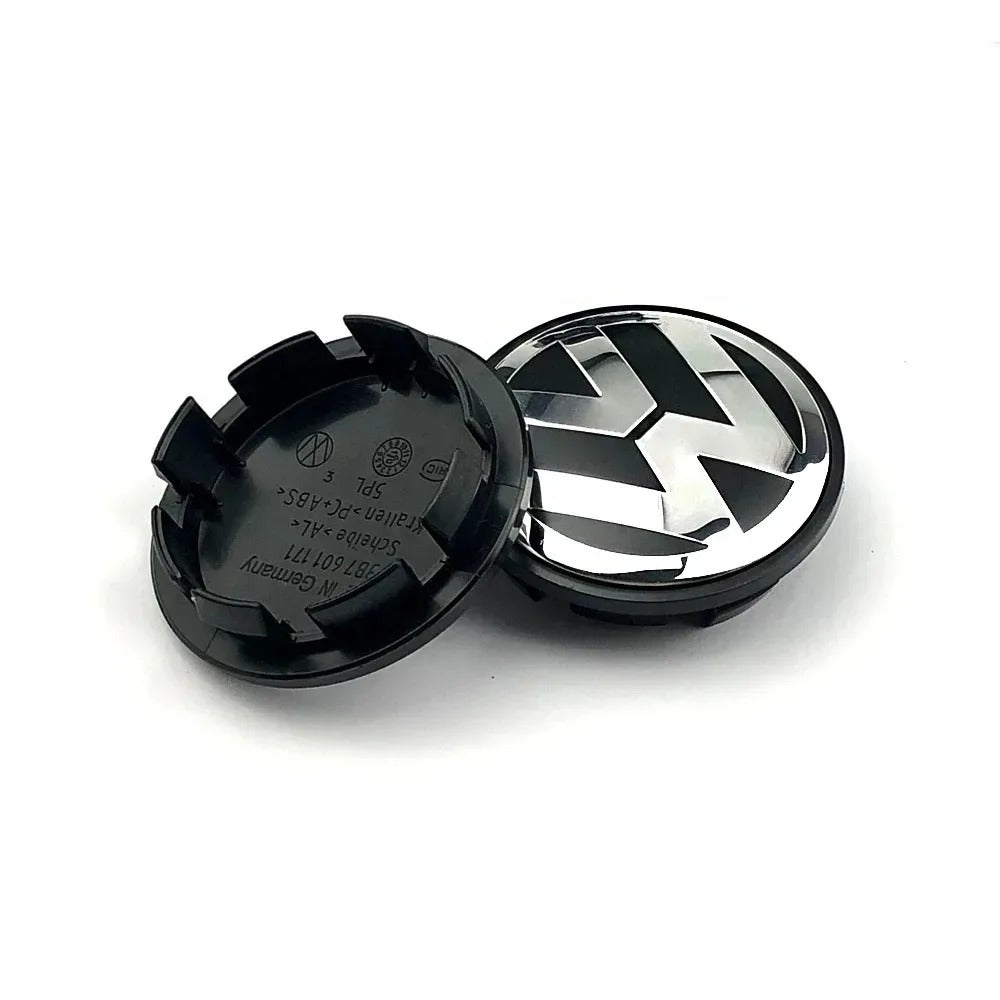 VW 56mm Wheel Centre Caps - Volkswagen Caps for Modern Alloys (Set of 4)