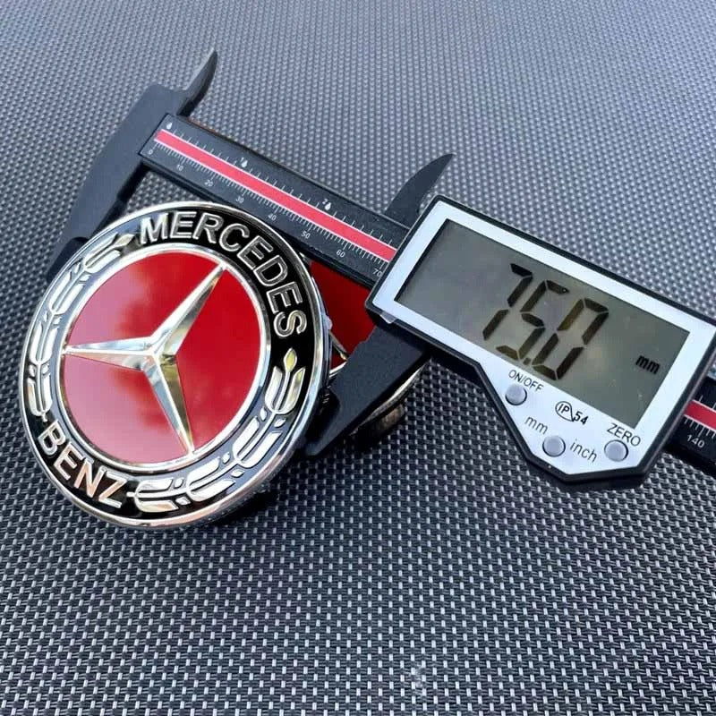 Mercedes Alloy Centre Caps 75mm Red– Bold Look for Alloy Wheels