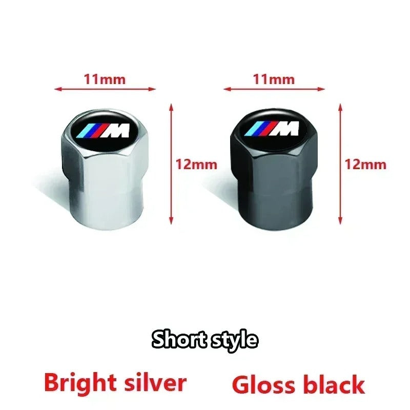 BMW Valve Caps Set Available in black, silver, green, blue, orange,red