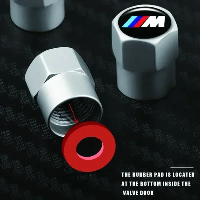 BMW Valve Caps Set Available in black, silver, green, blue, orange,red