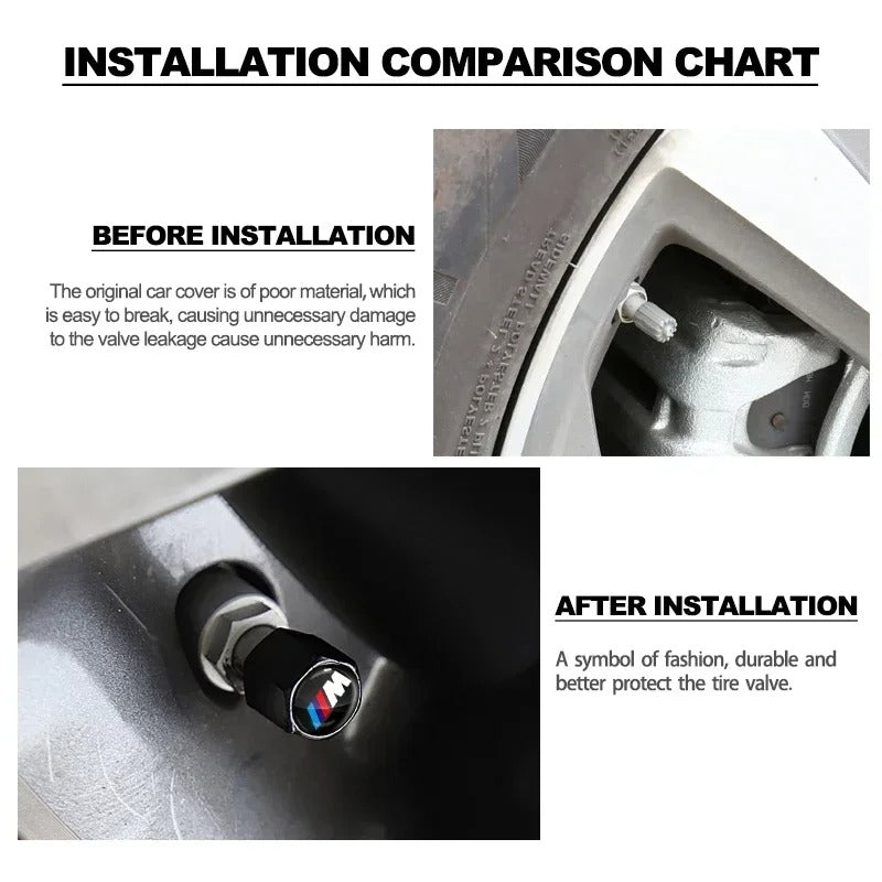 BMW Valve Caps with Keychain