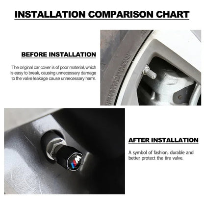 BMW Valve Caps with Keychain