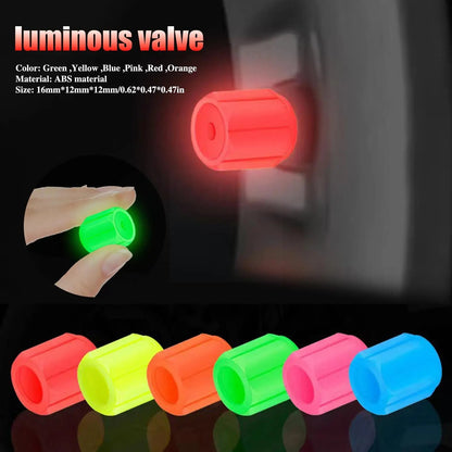 Luminous Wheel Valve Caps – Fluorescent Night Glowing Tyre Stem Caps