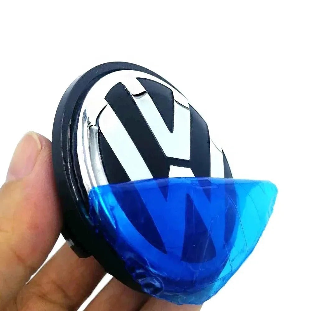 VW 65mm Wheel Centre Caps - Volkswagen Alloy Wheel Badges (4-Piece Set)