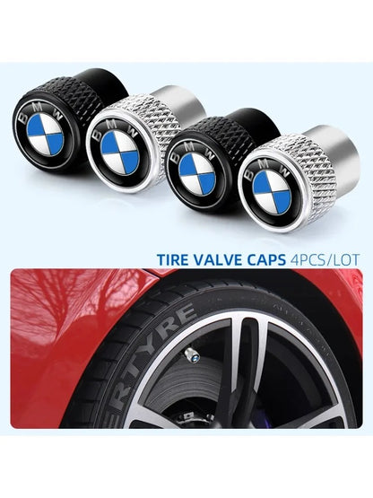 BMW Valve Caps Set  Knurling Style Tire Valve Cap