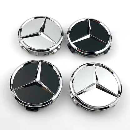 Mercedes Benz Centre Caps Silver 75mm 4 Caps