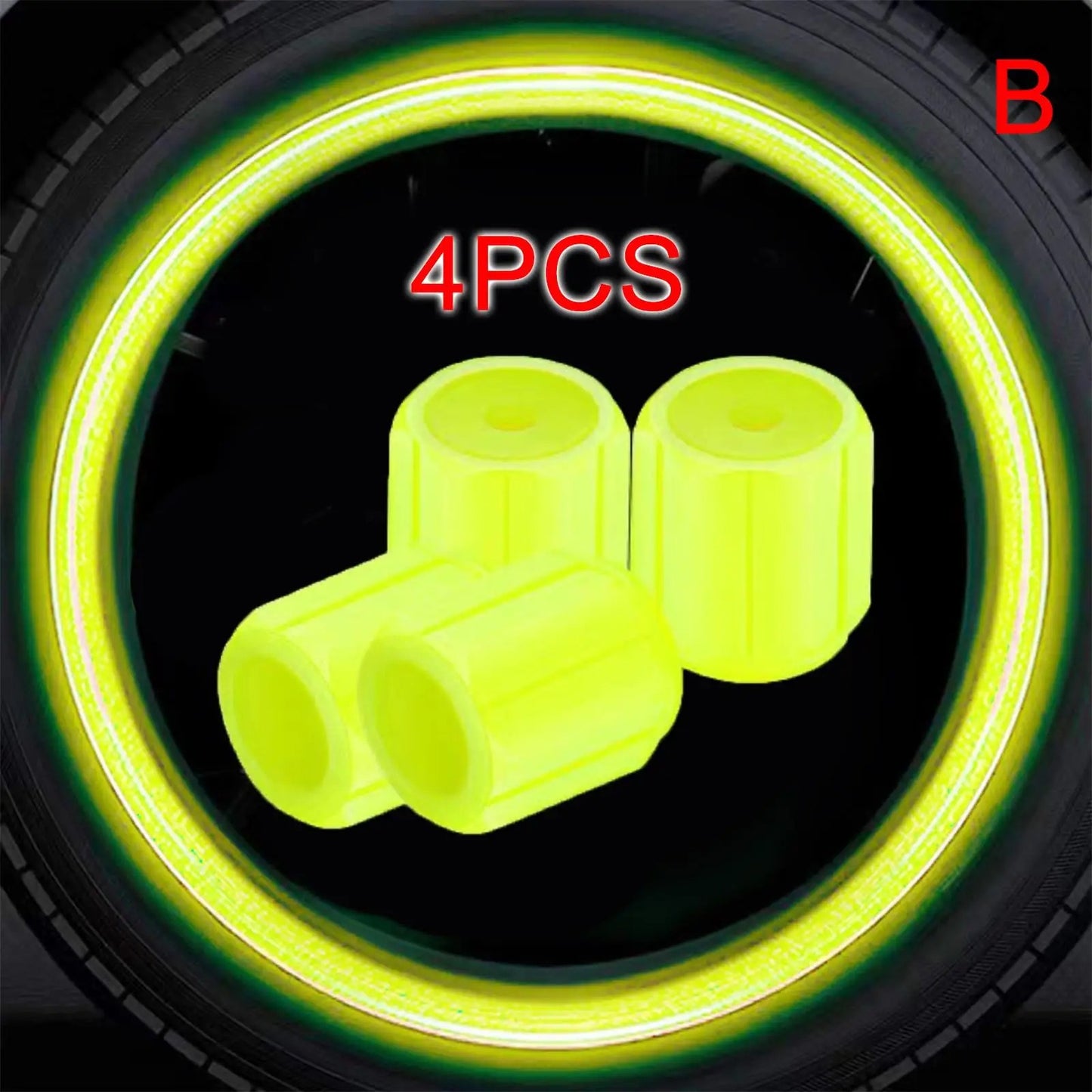 Luminous Wheel Valve Caps – Fluorescent Night Glowing Tyre Stem Caps