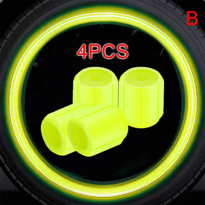 Luminous Wheel Valve Caps – Fluorescent Night Glowing Tyre Stem Caps