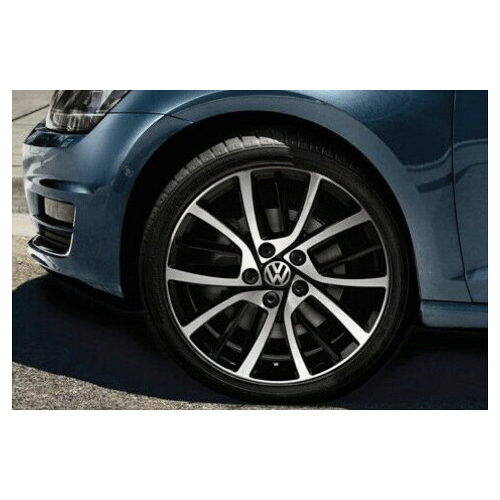 55mm VW centre caps installed on Passat alloy wheel silver finish