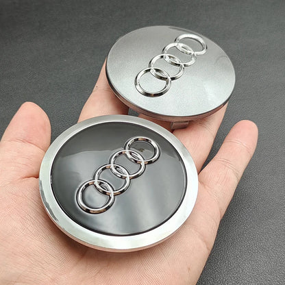 Audi 60mm Wheel Centre Caps — Aftermarket Fit for Audi A3, A4, A6