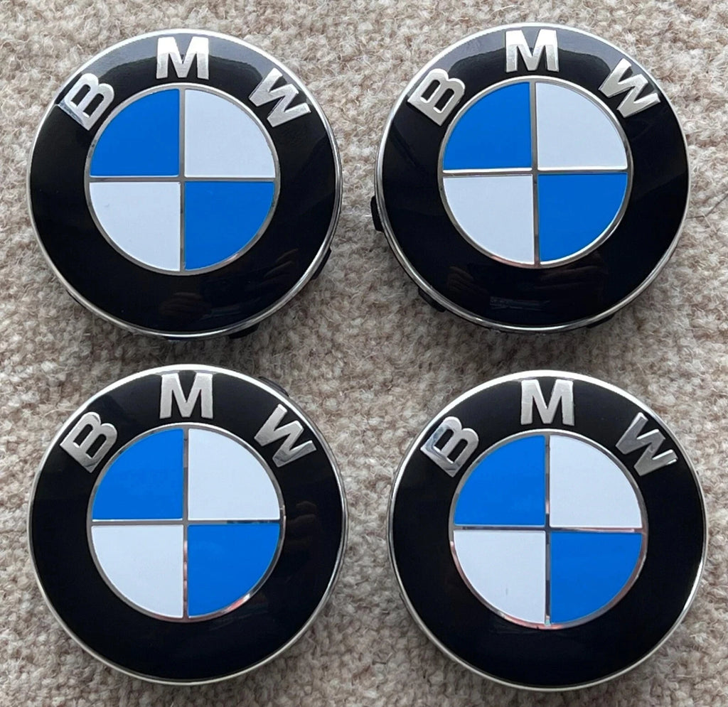 BMW 56mm Wheel Centre Caps -New Generation Classic Blue & White Badges (4 Pcs)