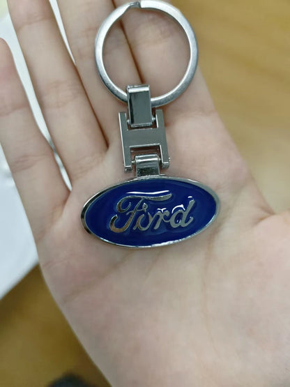Horizontal Key Fob – Ford Pendant Keyring Silver Metal Car Keychain UK