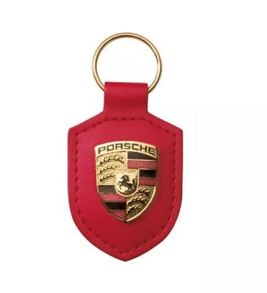 Porsche Leather Crest Keyring – 911, GT3 & Taycan Turbo Keychain