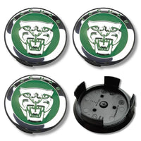 Jaguar 59mm Wheel Centre Caps - Classic British Racing Green Badges (4 Pcs)