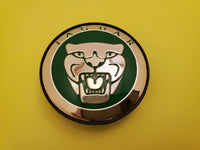Jaguar 59mm Wheel Centre Caps - Classic British Racing Green Badges (4 Pcs)