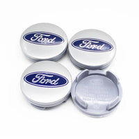 Ford 60mm Wheel Centre Caps - Blue & Silver Badges (4-Piece Set)