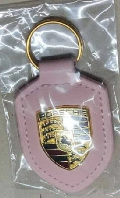 Porsche Leather Crest Keyring – 911, GT3 & Taycan Turbo Keychain