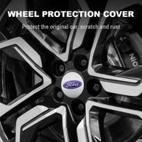 Ford 60mm Wheel Centre Caps - Blue & Silver Badges (4-Piece Set)