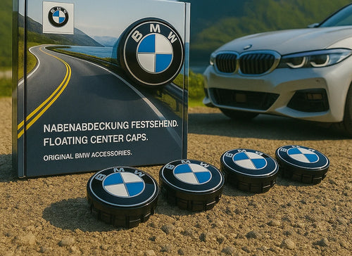 BMW 56mm Floating Centre Caps - Dynamic Spinning Hub Badges (4-Piece Set)