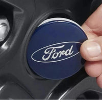 Ford 54mm Wheel Centre Caps - Classic Blue & Silver Oval Badges (4-Piece Set)