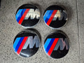 BMW 68mm M-Sport Wheel Centre Caps - Stealth Matt Black & Carbon Style (Set of 4)