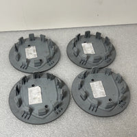 Porsche 65mm Wheel Caps - Matte Grey Alloy Centre Badges (4-Piece Set)
