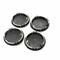 Audi 61mm Wheel Centre Caps - Two-Tone Black & Grey Alloy Badges (4Pcs)