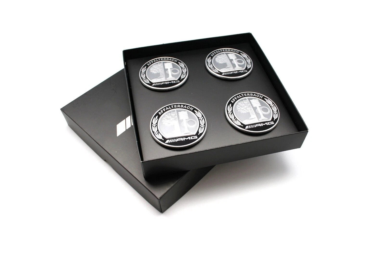 Mercedes 75mm AMG Affalterbach Wheel Centre Caps - Matte Black Edition (Set of 4)