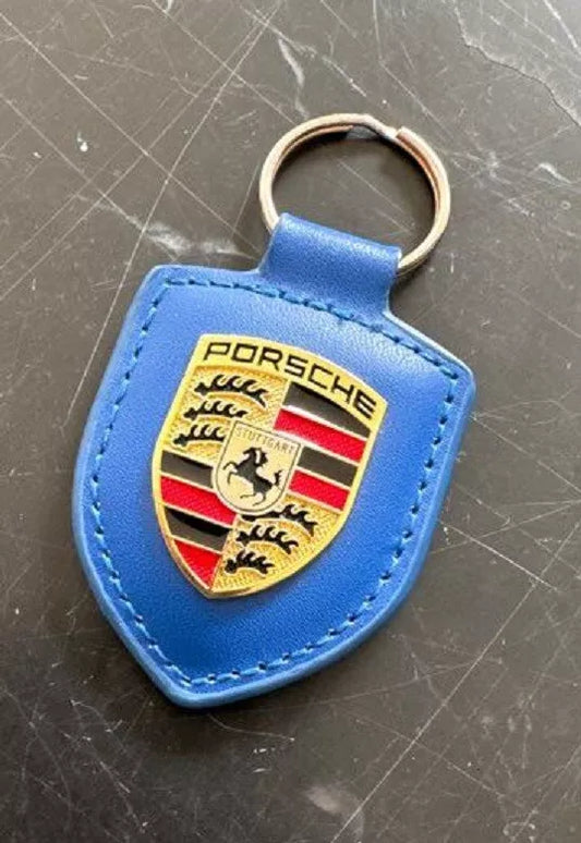 Porsche Leather Crest Keyring – 911, GT3 & Taycan Turbo Keychain