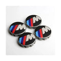 BMW 56mm M-Sport Wheel Centre Caps - Gloss Black & Carbon Style for Newer Alloys