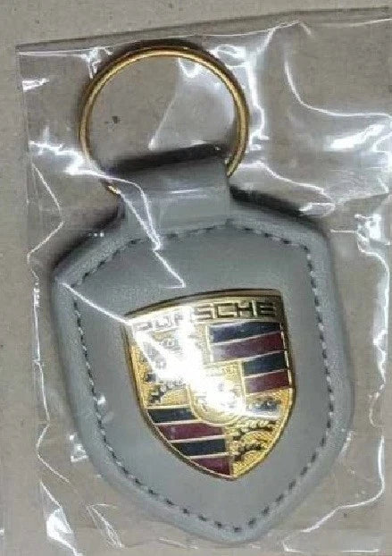 Porsche Leather Crest Keyring – 911, GT3 & Taycan Turbo Keychain