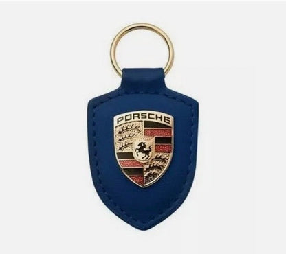 Porsche Leather Crest Keyring – 911, GT3 & Taycan Turbo Keychain