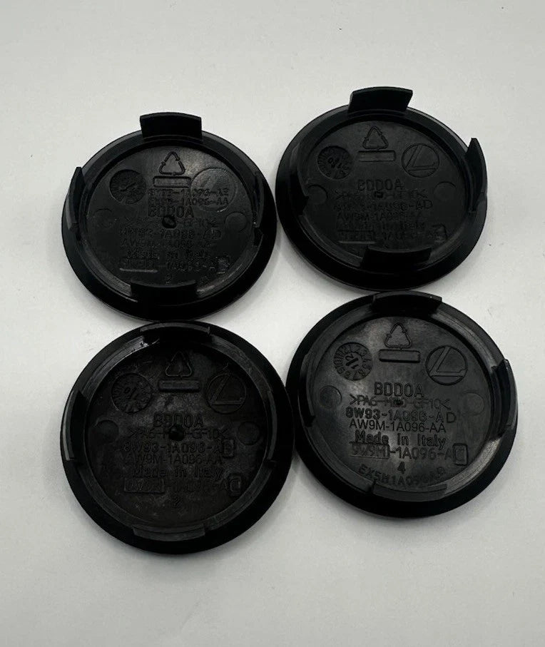Jaguar 59mm Wheel Centre Caps - Gloss Black Growler Badges (4-Piece Set)