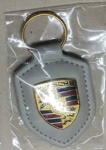 Porsche Leather Crest Keyring – 911, GT3 & Taycan Turbo Keychain