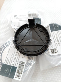 Mercedes 75mm Wheel Centre Caps - Traditional Blue Laurel Wreath Badges (4 Pcs)