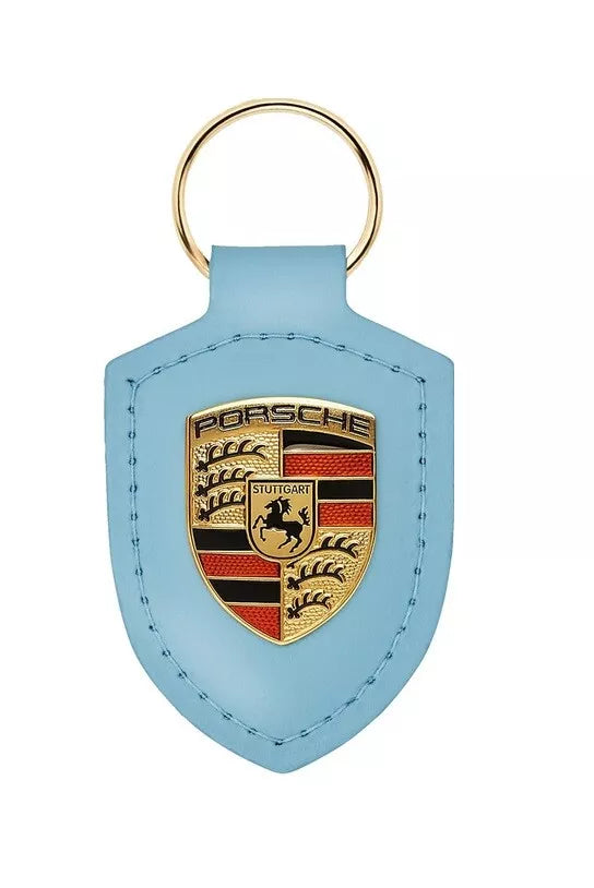 Porsche Leather Crest Keyring – 911, GT3 & Taycan Turbo Keychain