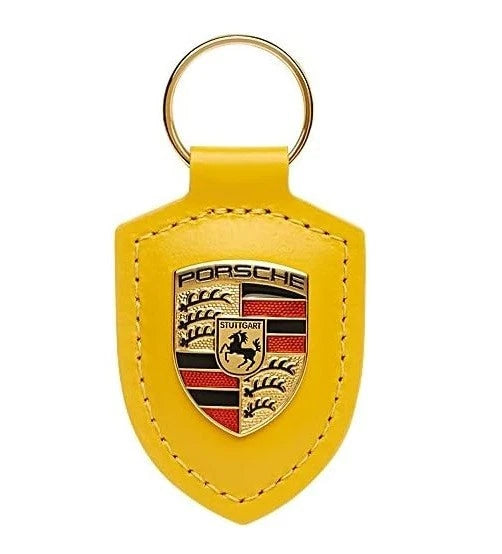 Porsche Leather Crest Keyring – 911, GT3 & Taycan Turbo Keychain