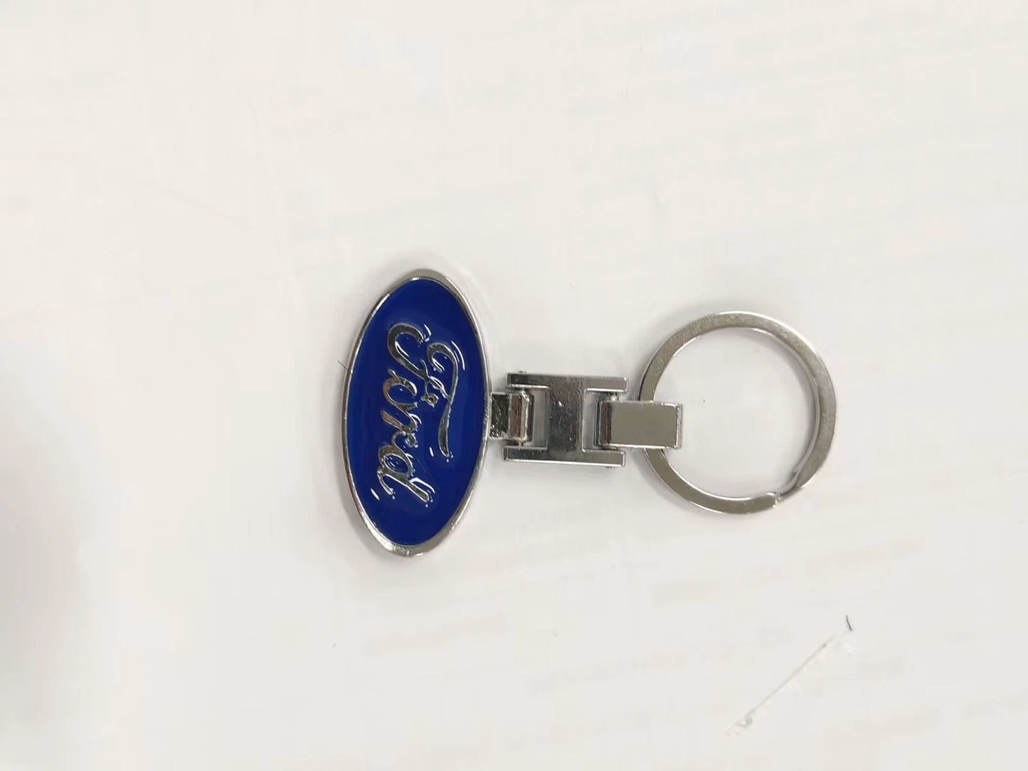 Horizontal Key Fob – Ford Pendant Keyring Silver Metal Car Keychain UK