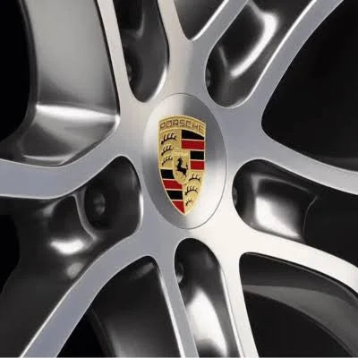 Porsche alloy wheel centre caps silver 76mm – durable and weatherproof design